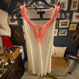 INC- NWT White & Orange Tunic Tank (L)